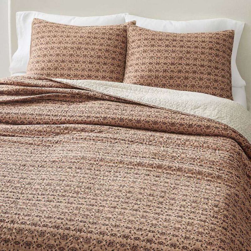 West Elm Gemma Reversible Print Mix Quilt King image number 0